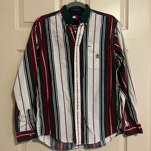 Tommy Hilfiger Multicolor Striped Shirt with Green Collar
